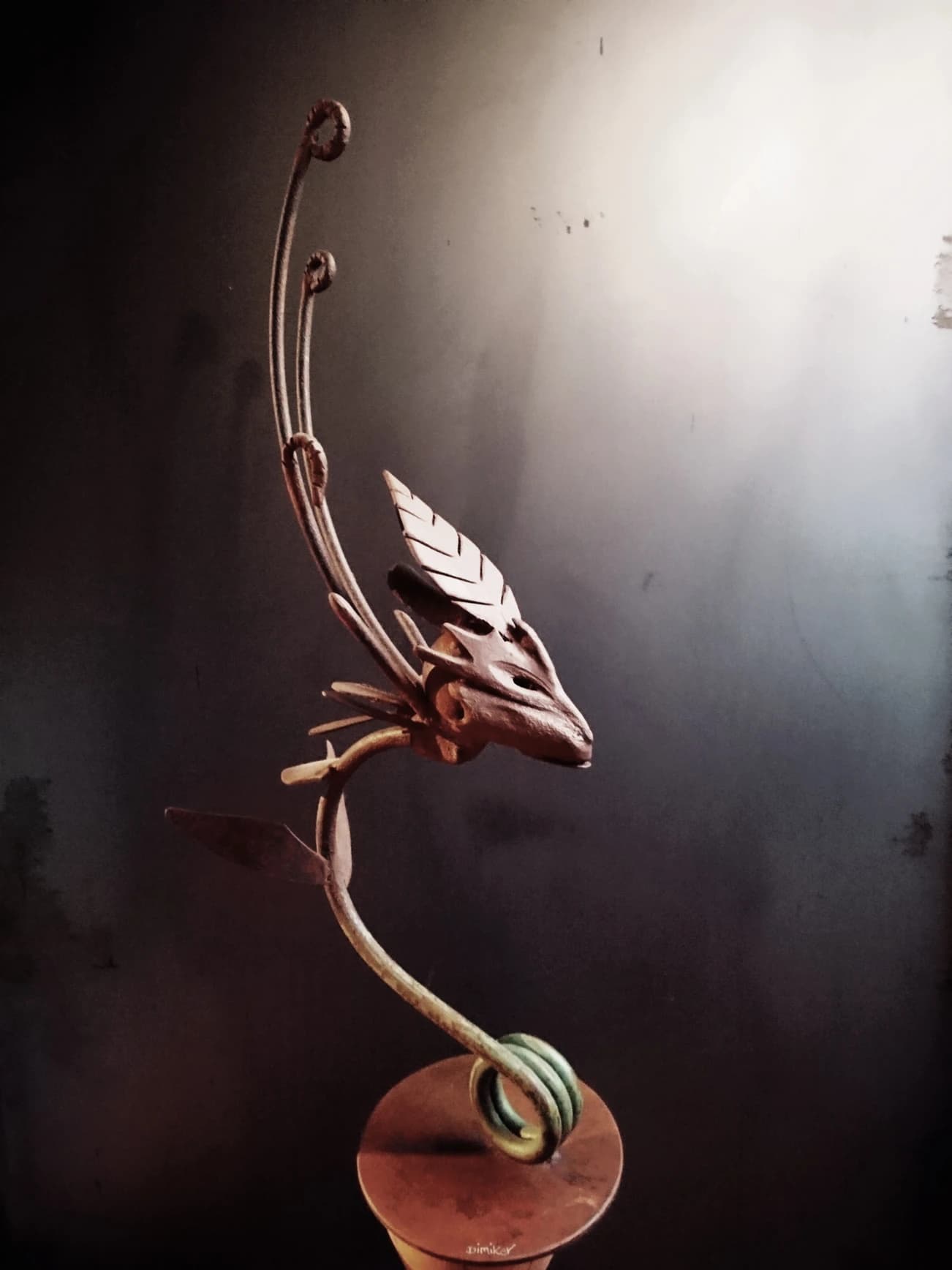 Sculpture métal dragon fougère n°2