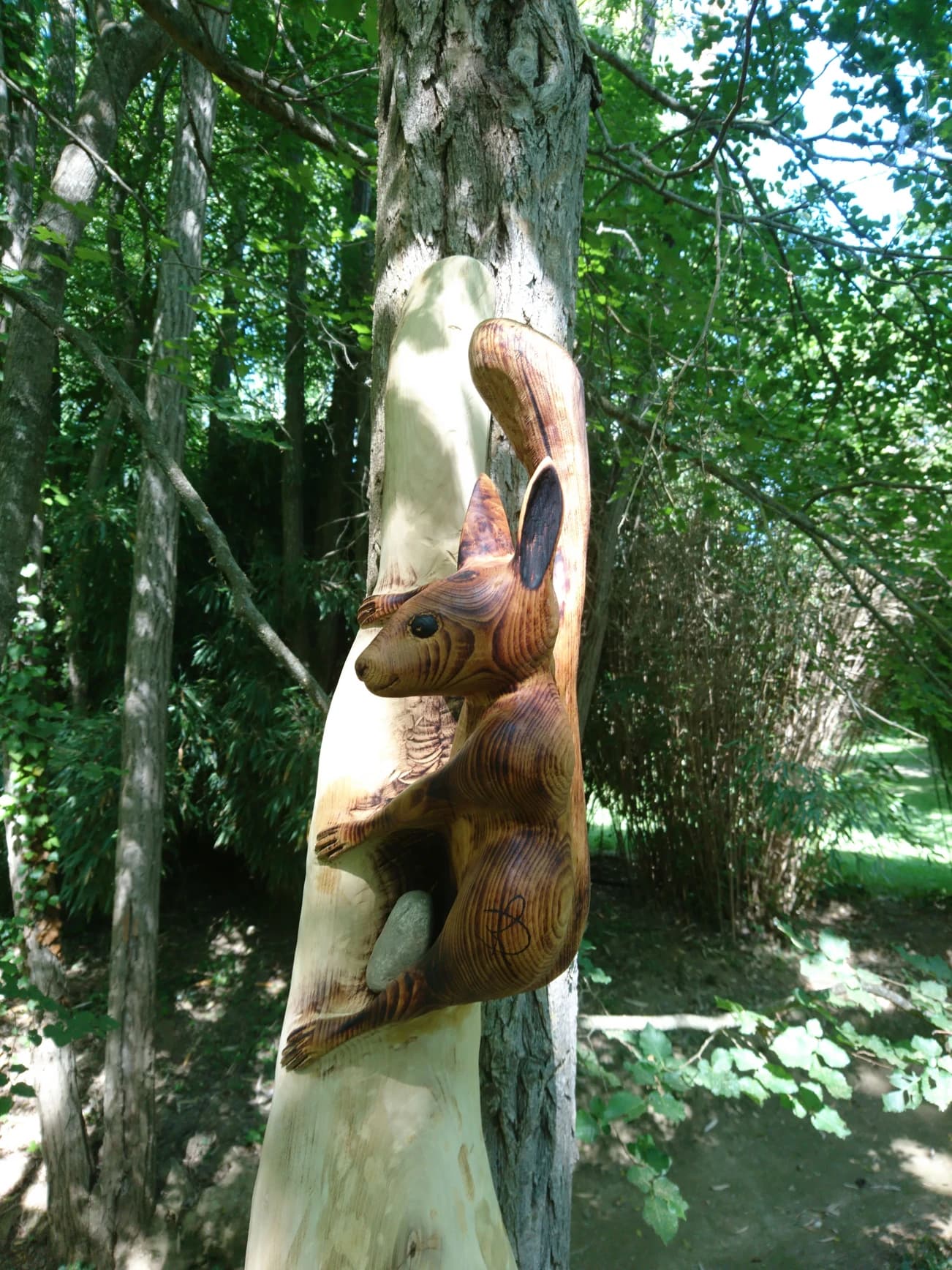 Sculpture bois ecureuil ninja n°4