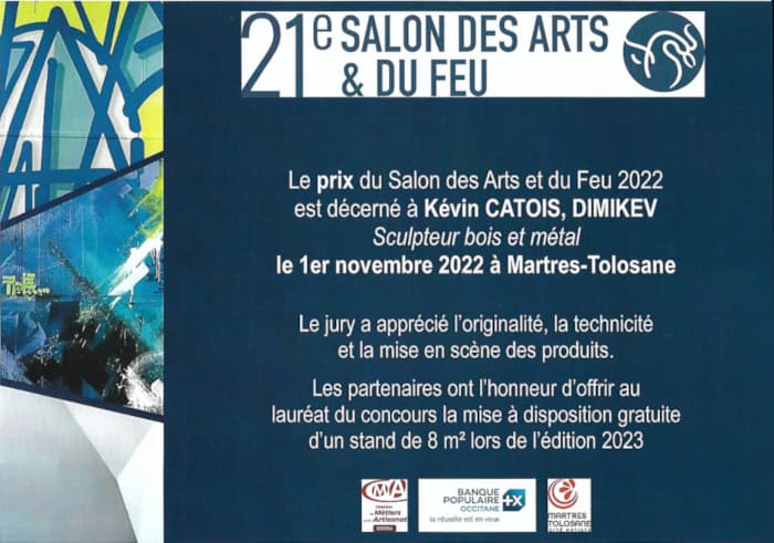 Prix gagné le 1er novembre 2022 au 21ème salon des arts et du feu de Martres-Tolosane
